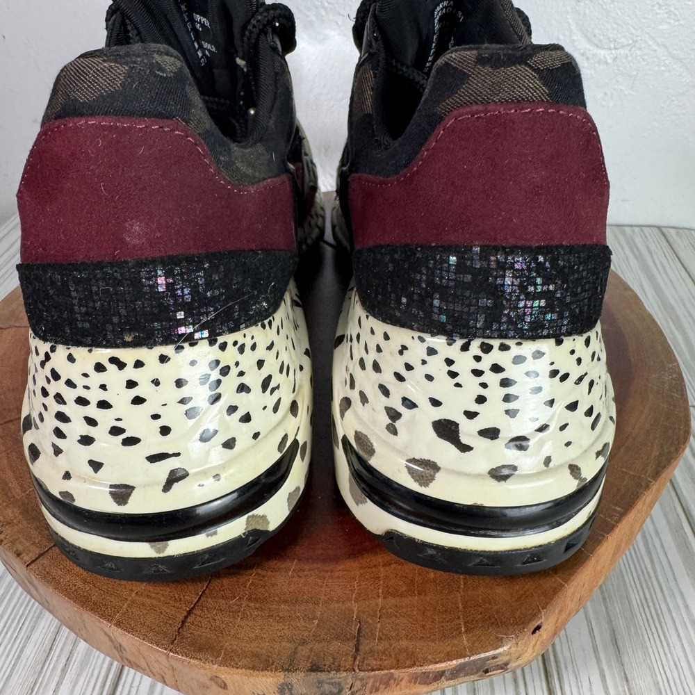 Steve Madden Barra Sneakers Womens 7M Camo Animal Print Mixed‎ Media BARA01S1 - Picture 4 of 9